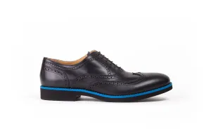 2017 Men's Black & Blue Brogue Wingtip