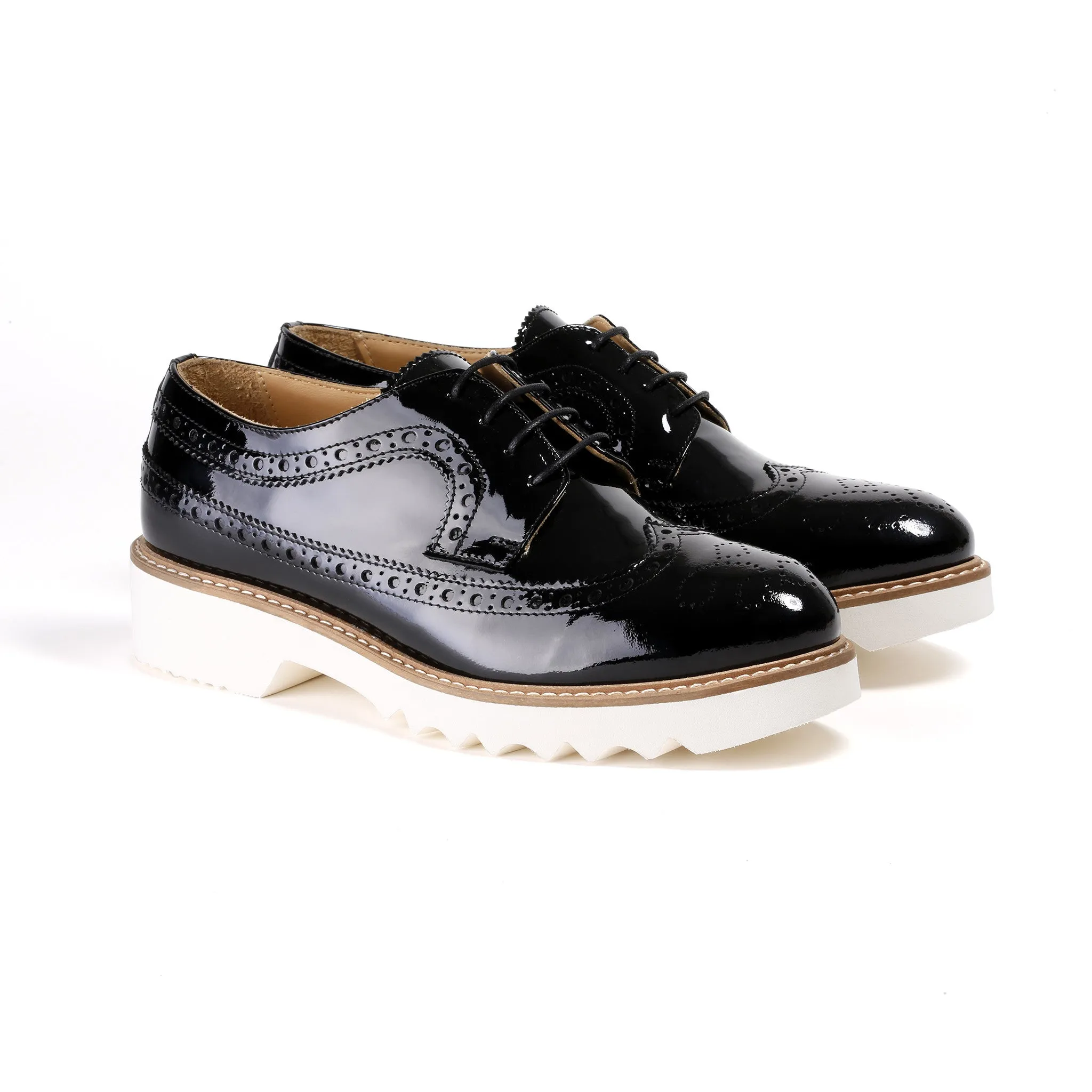 2017 Women's Black Patent Brogue Wingtip