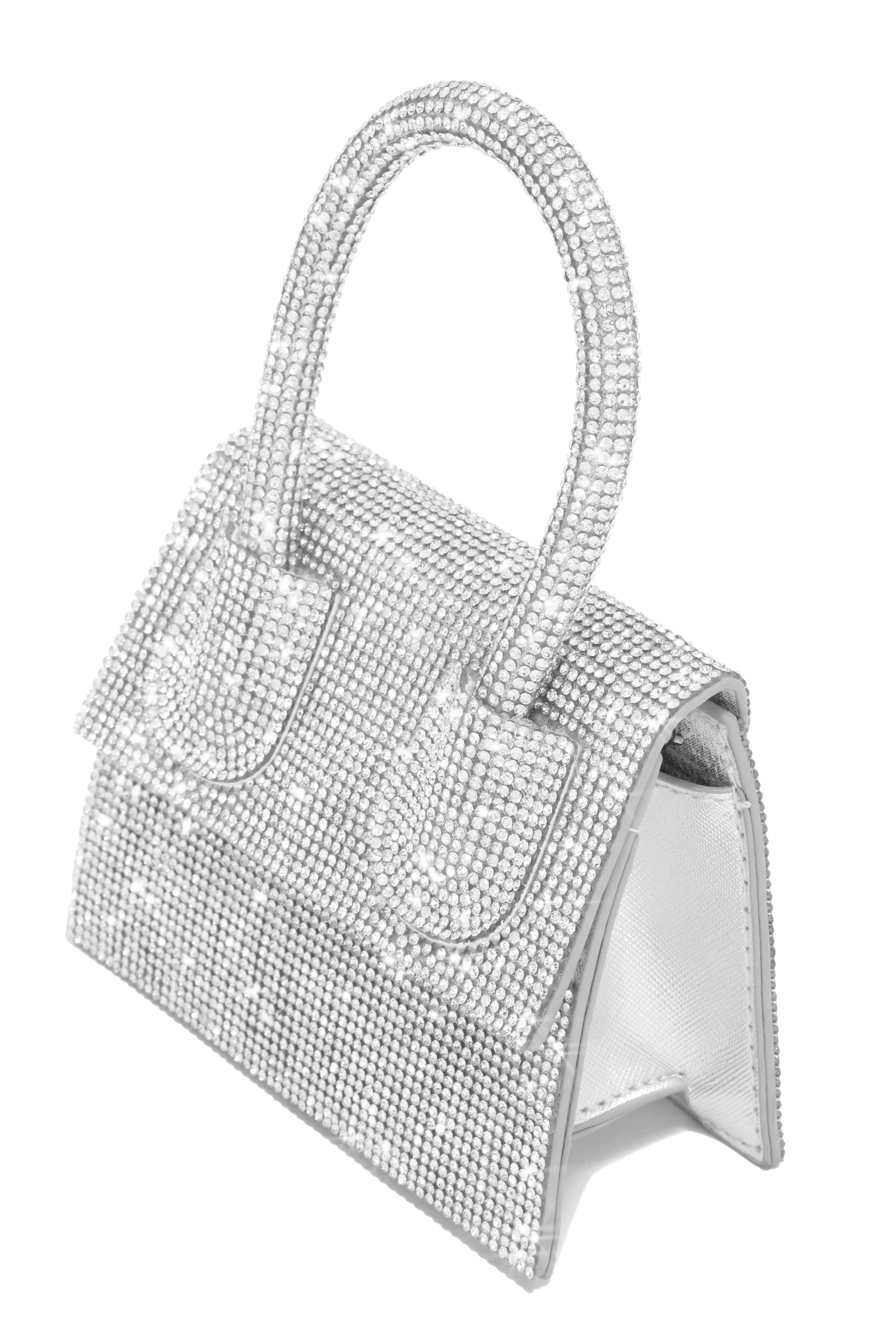 Baby Love Embellished Mini Bag - Silver