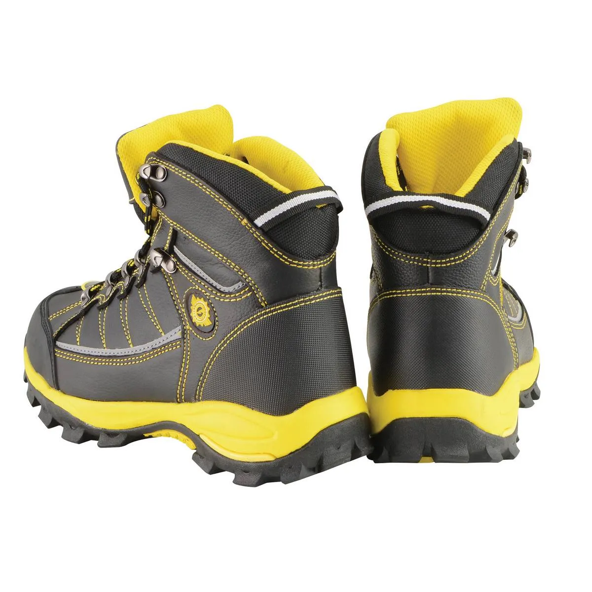 Bazalt MBM9123ST Men's Black with Yellow Water and Frost Proof Leather Boots with Composite-Toe