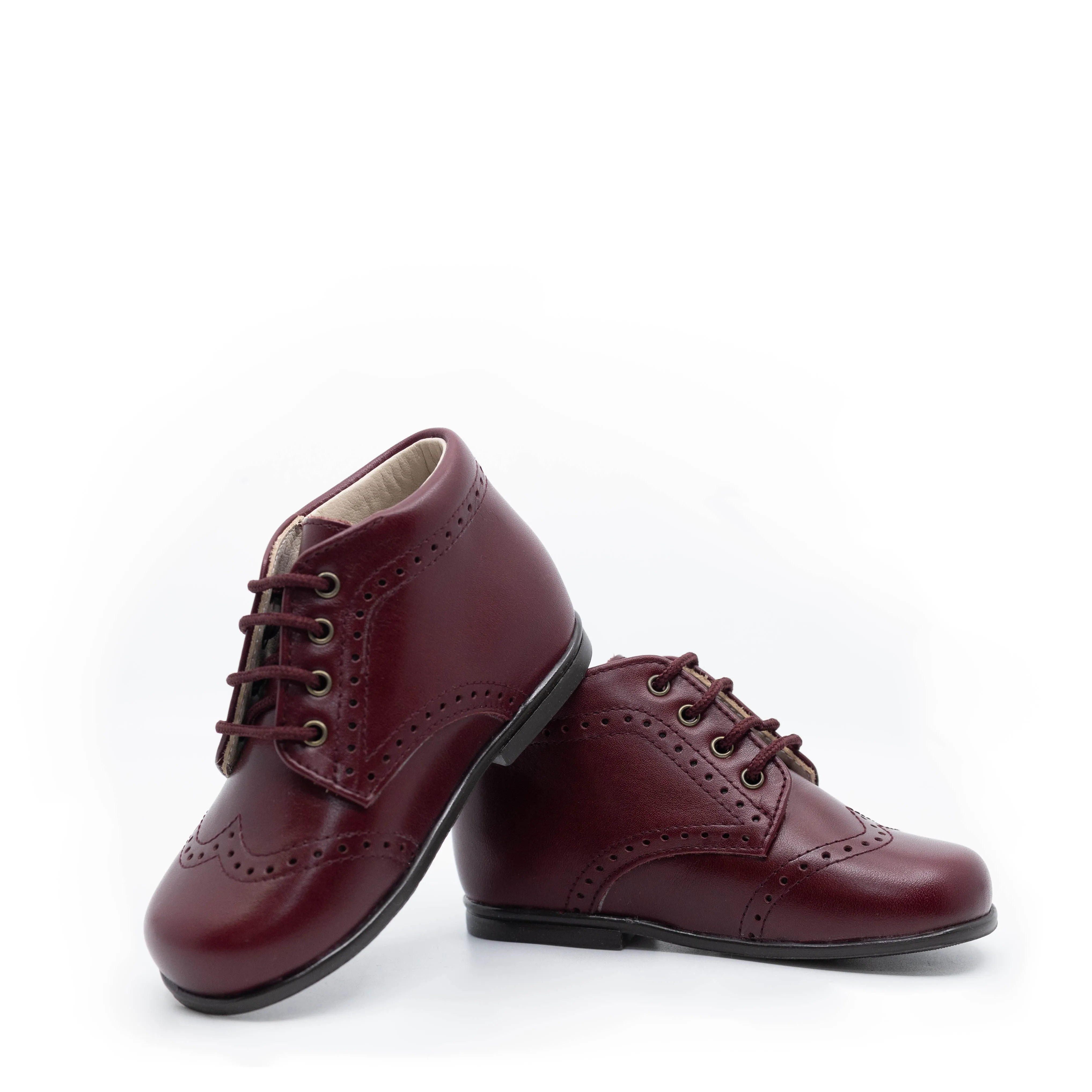 Beberlis Burgundy Wingtip Baby Bootie