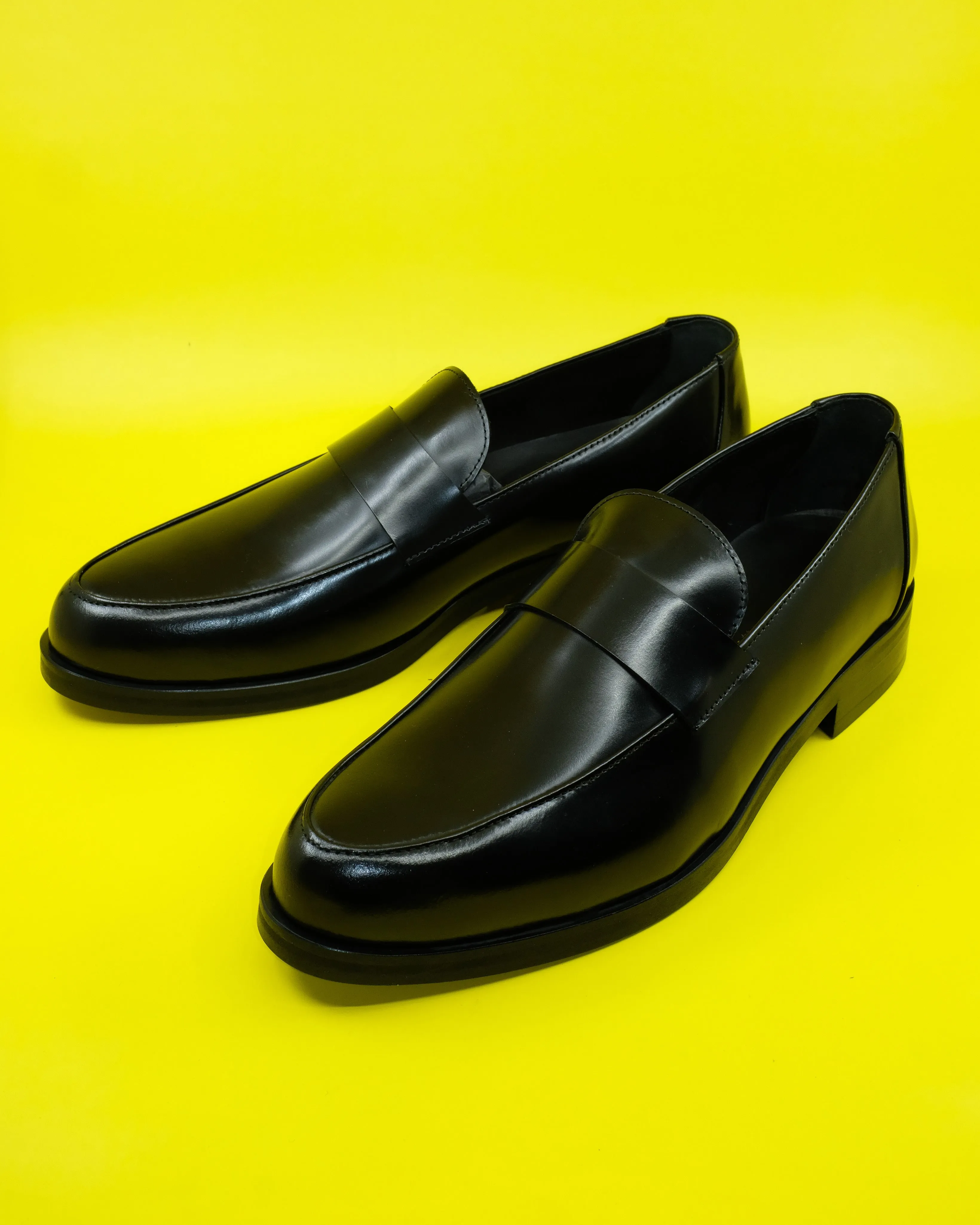 Black Calf Leather Loafers