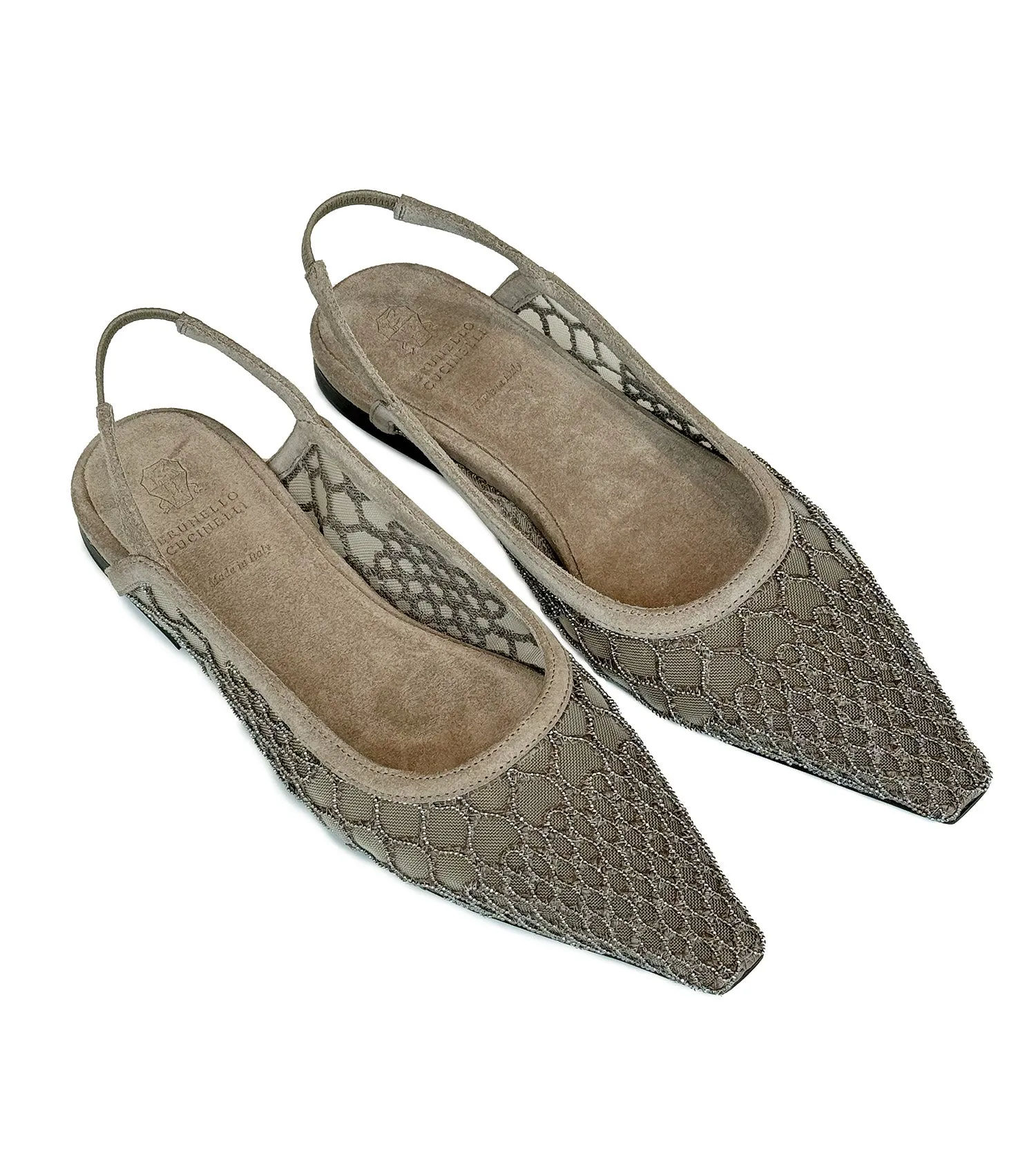 BRUNELLO CUCINELLI Woven Flat Slingback