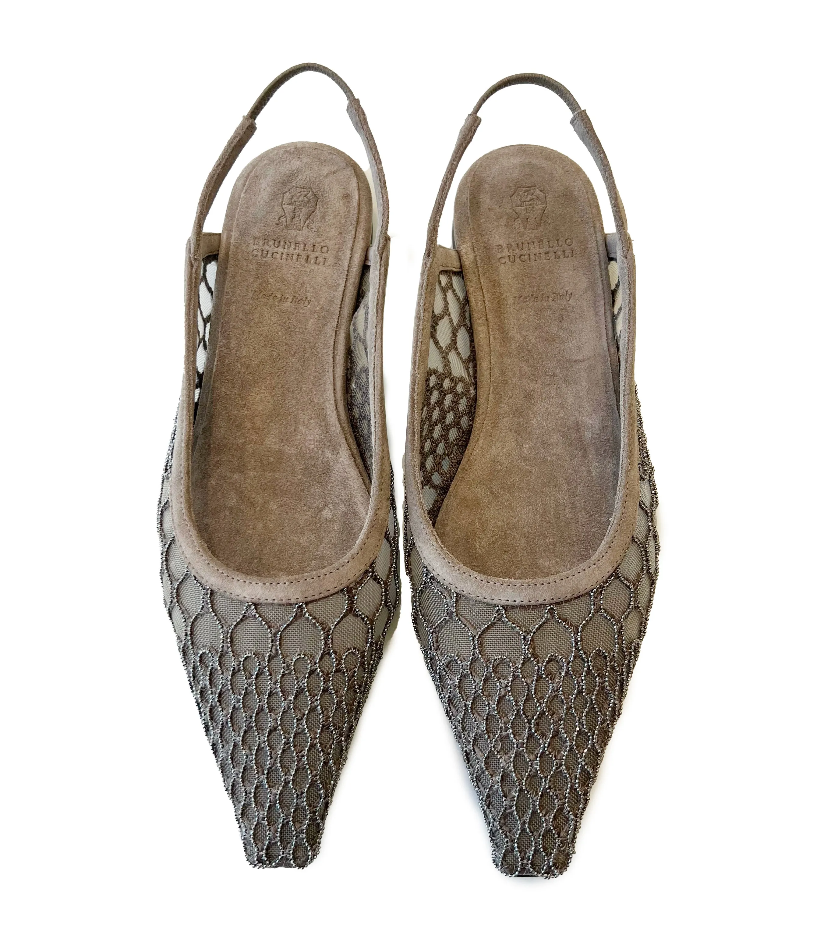 BRUNELLO CUCINELLI Woven Flat Slingback