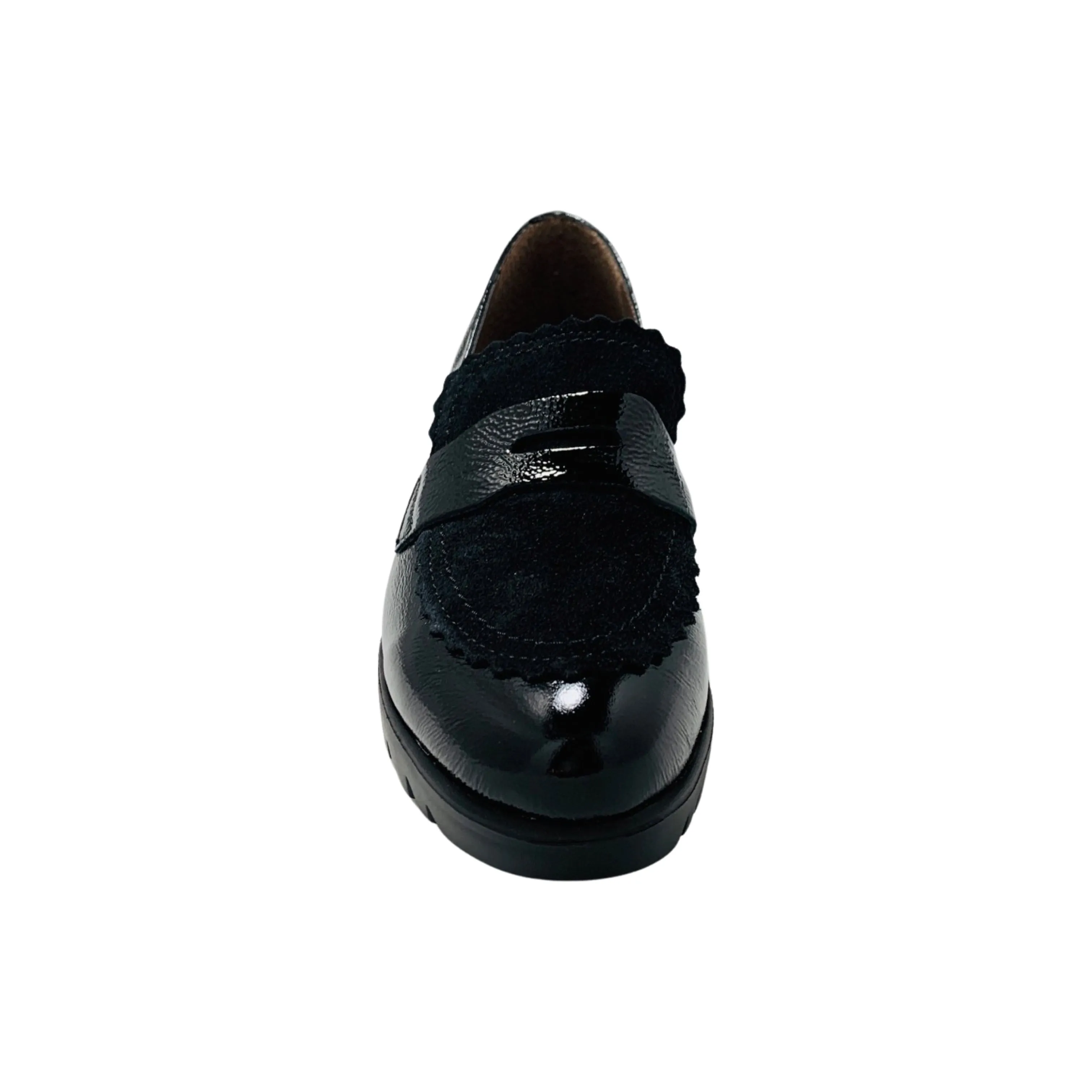 C33223 Black Patent Waterproof Platform Loafer