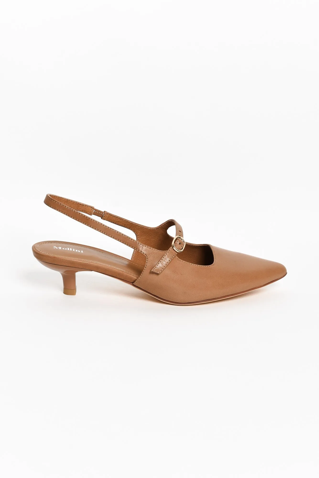 Candor Brandy Leather Slingback Heel