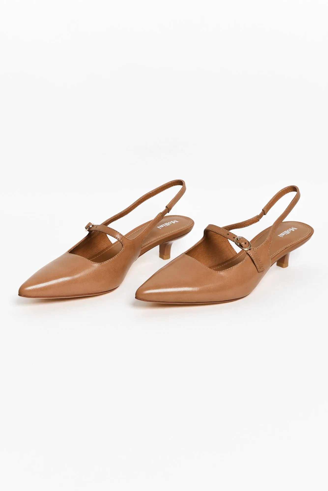 Candor Brandy Leather Slingback Heel