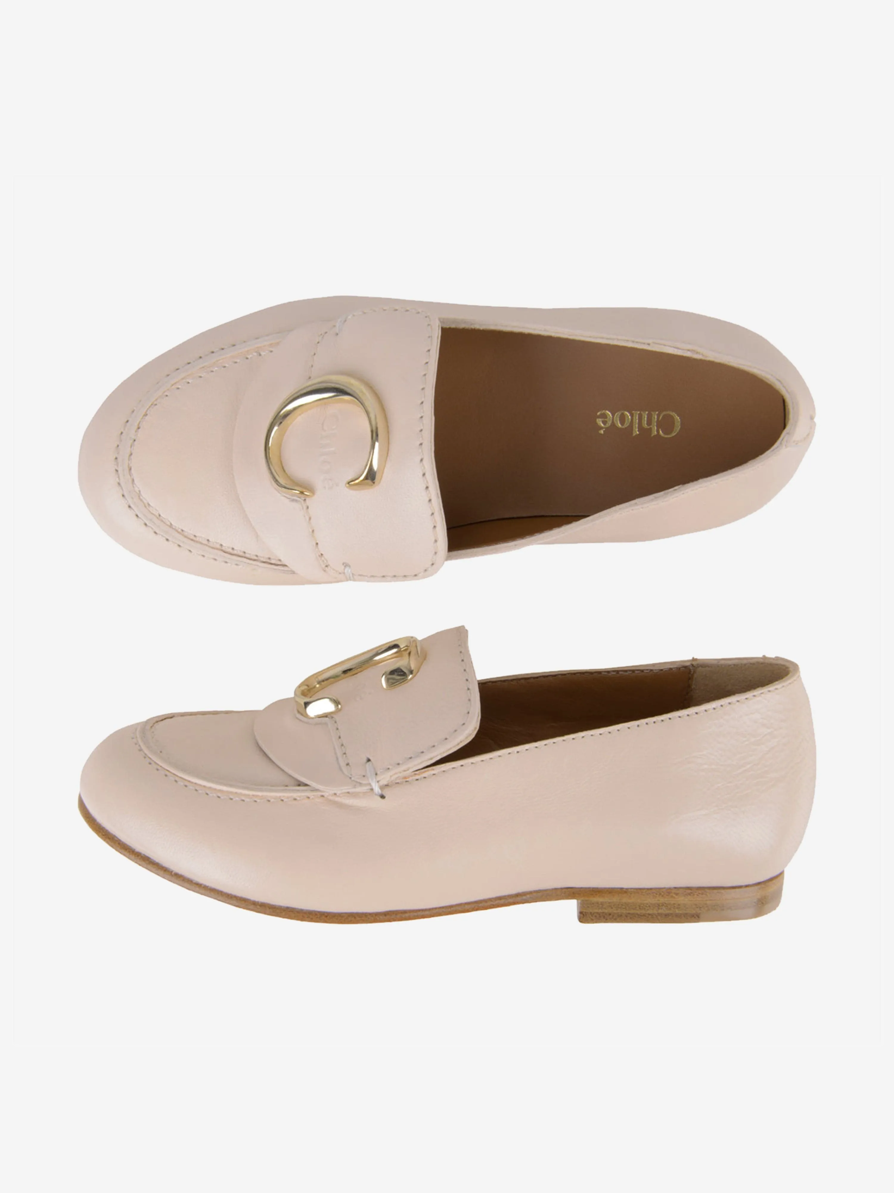 Chloe Girls Pale Pink Leather Loafers