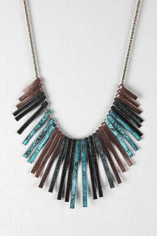 Curved Wave Bib Necklace