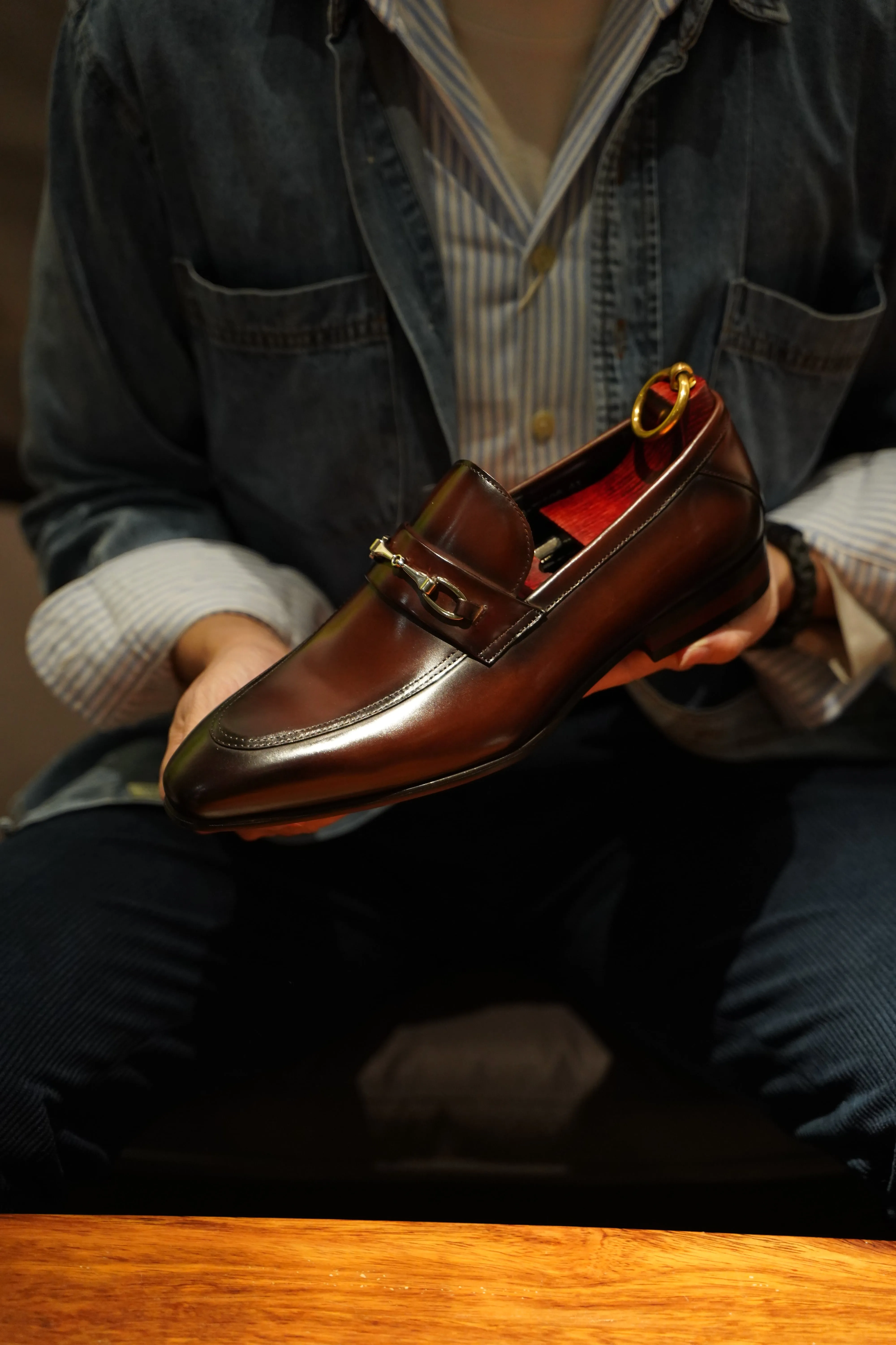 Dark Brown Horsebit Loafers