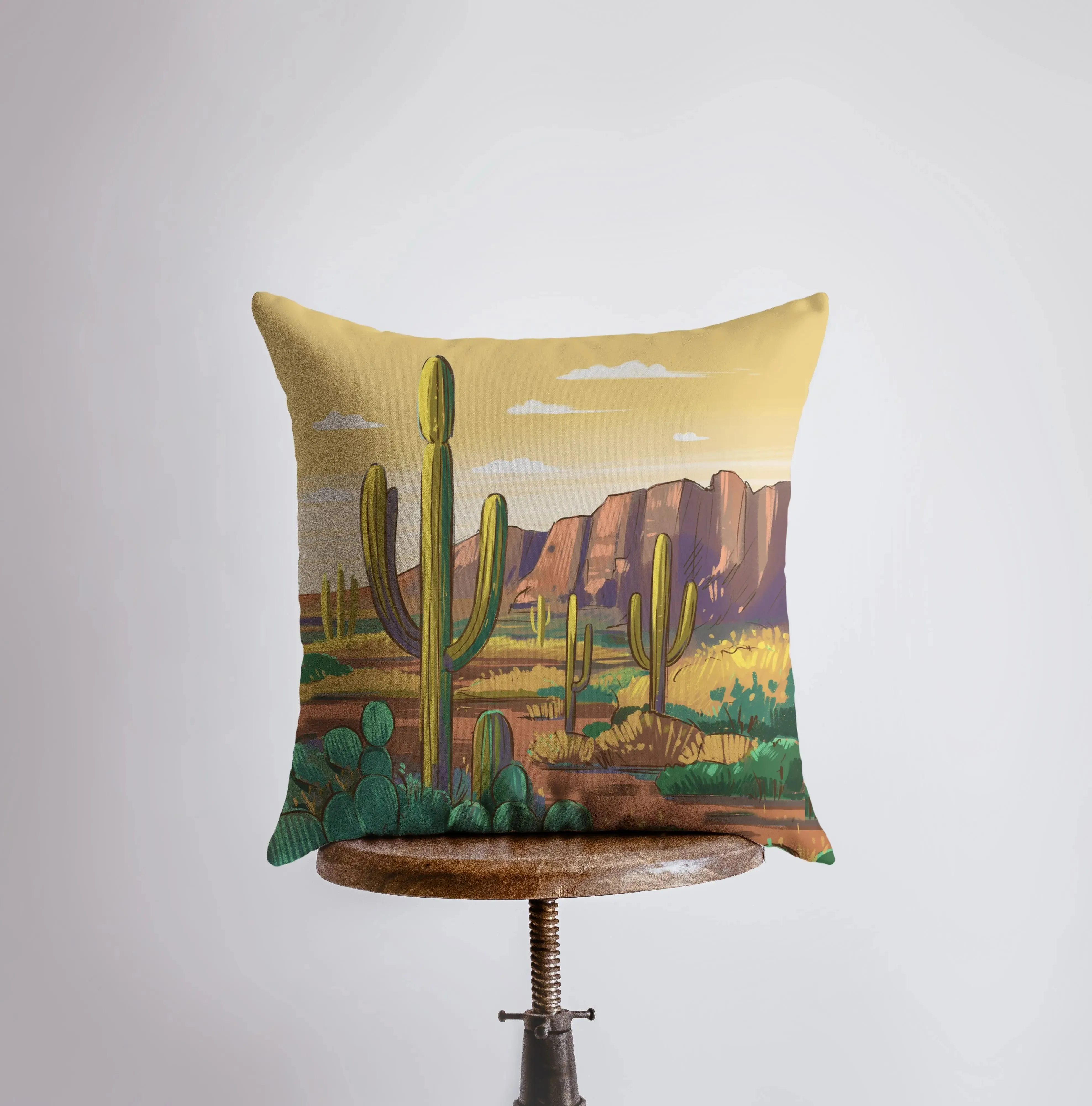 Desert Art | Arizona Blue Sky and Sunset | Desert Cactus | Arizona Gifts | Arizona Art | Desert Painting | Saguaro Cactus | Home Decor