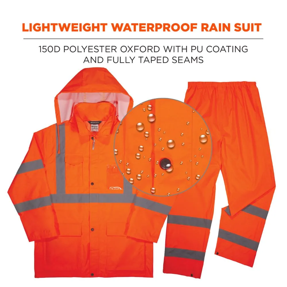 Ergodyne 25333 #8376K M Orange Lightweight HV Rain Suit