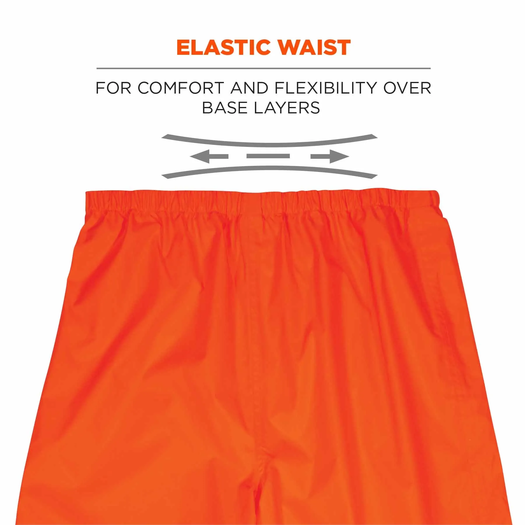 Ergodyne 25446 8916 2XL Orange Class E Lightweight Hi-Vis Rain Pants