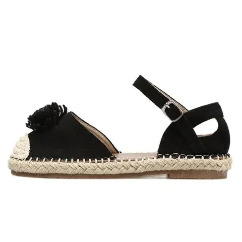 Fancy Espadrille Ankle Wrap Flats