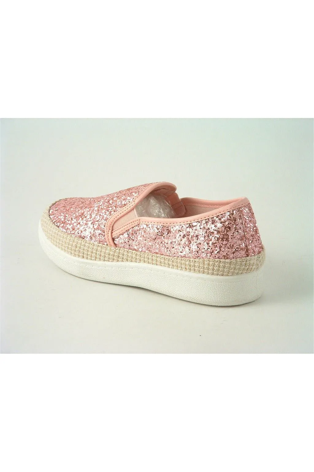 Glitz Shoes Divine Narla Glitter Espadrille Casual Pumps