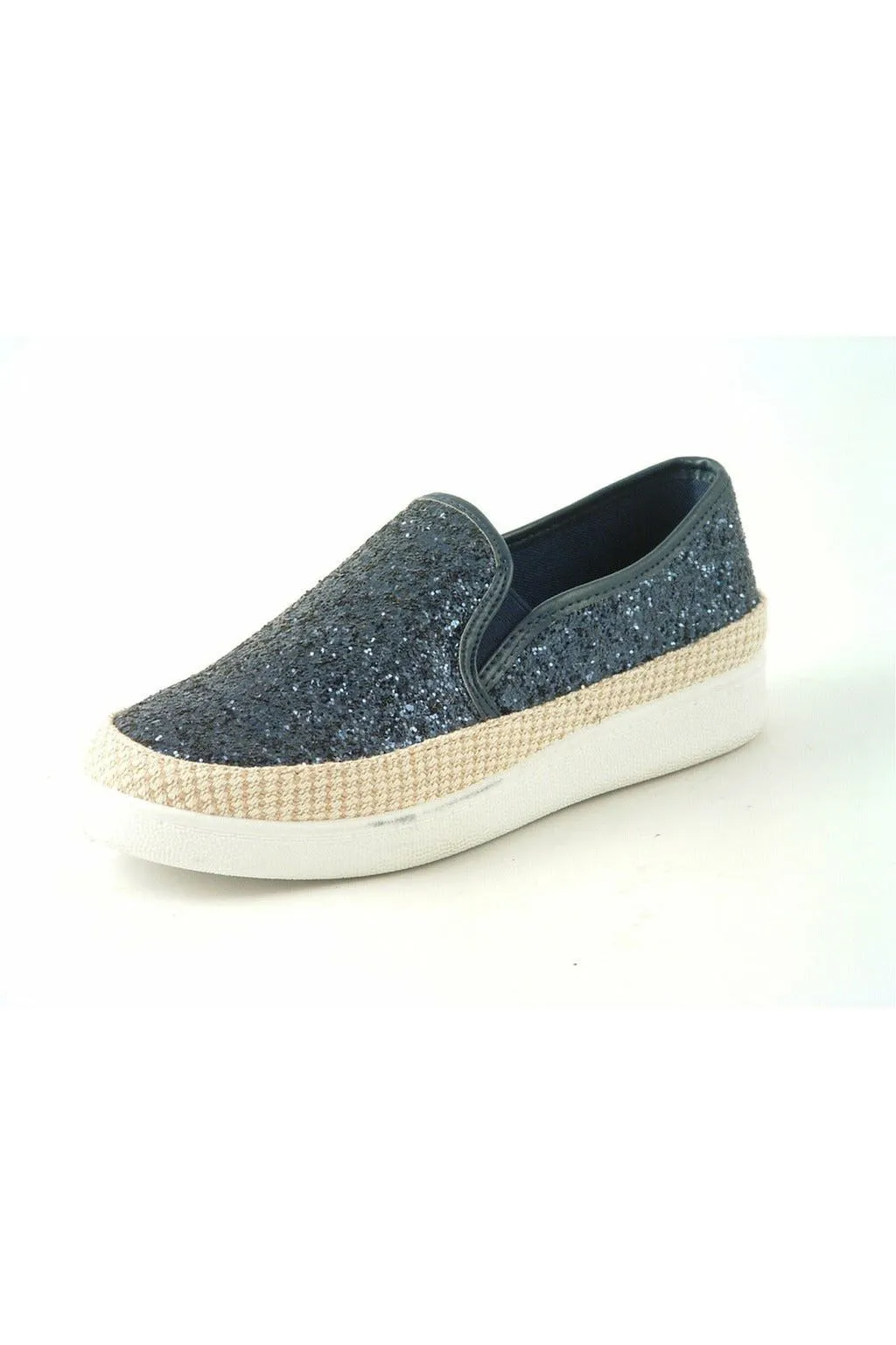 Glitz Shoes Divine Narla Glitter Espadrille Casual Pumps