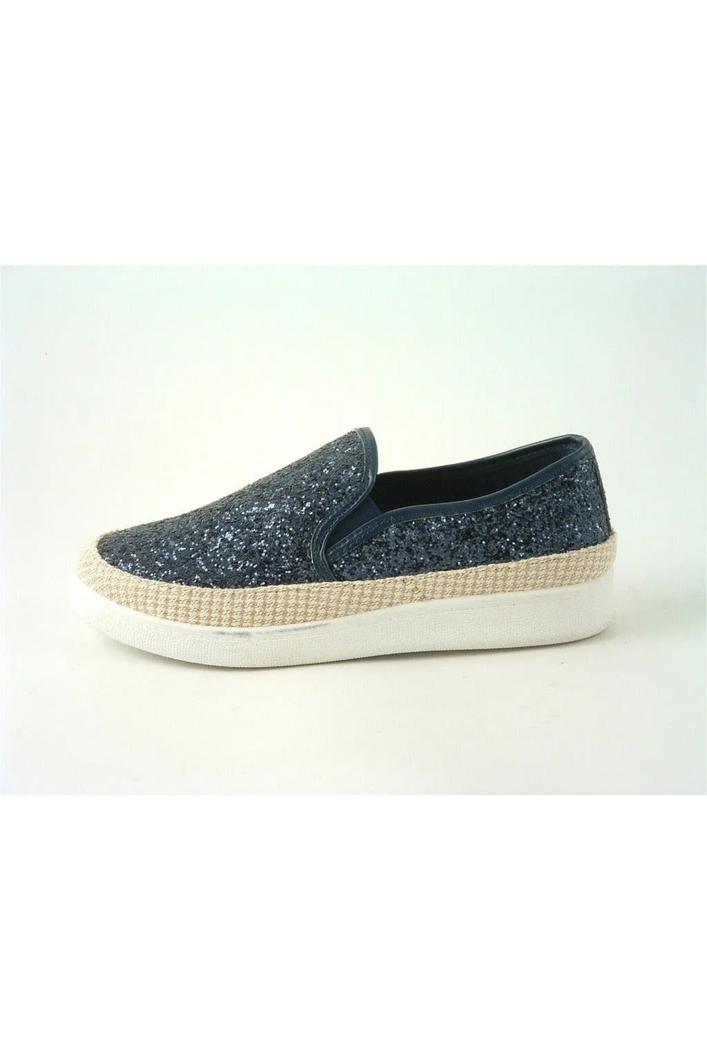 Glitz Shoes Divine Narla Glitter Espadrille Casual Pumps