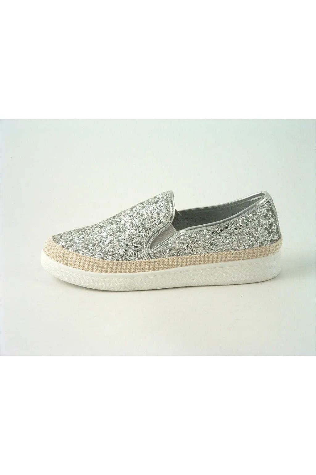 Glitz Shoes Divine Narla Glitter Espadrille Casual Pumps