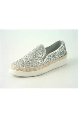 Glitz Shoes Divine Narla Glitter Espadrille Casual Pumps