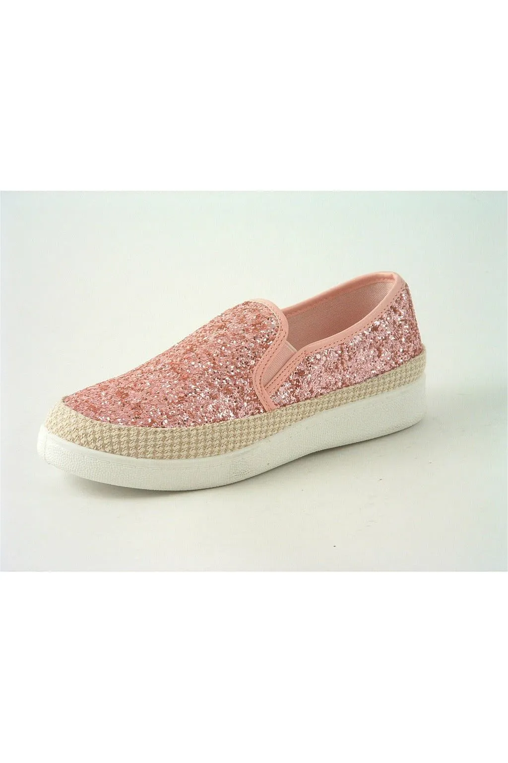 Glitz Shoes Divine Narla Glitter Espadrille Casual Pumps