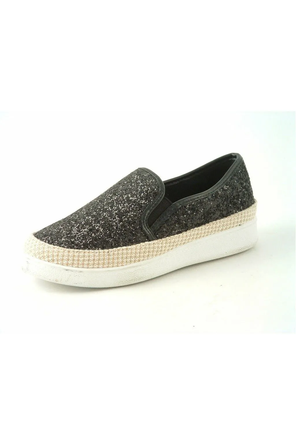 Glitz Shoes Divine Narla Glitter Espadrille Casual Pumps