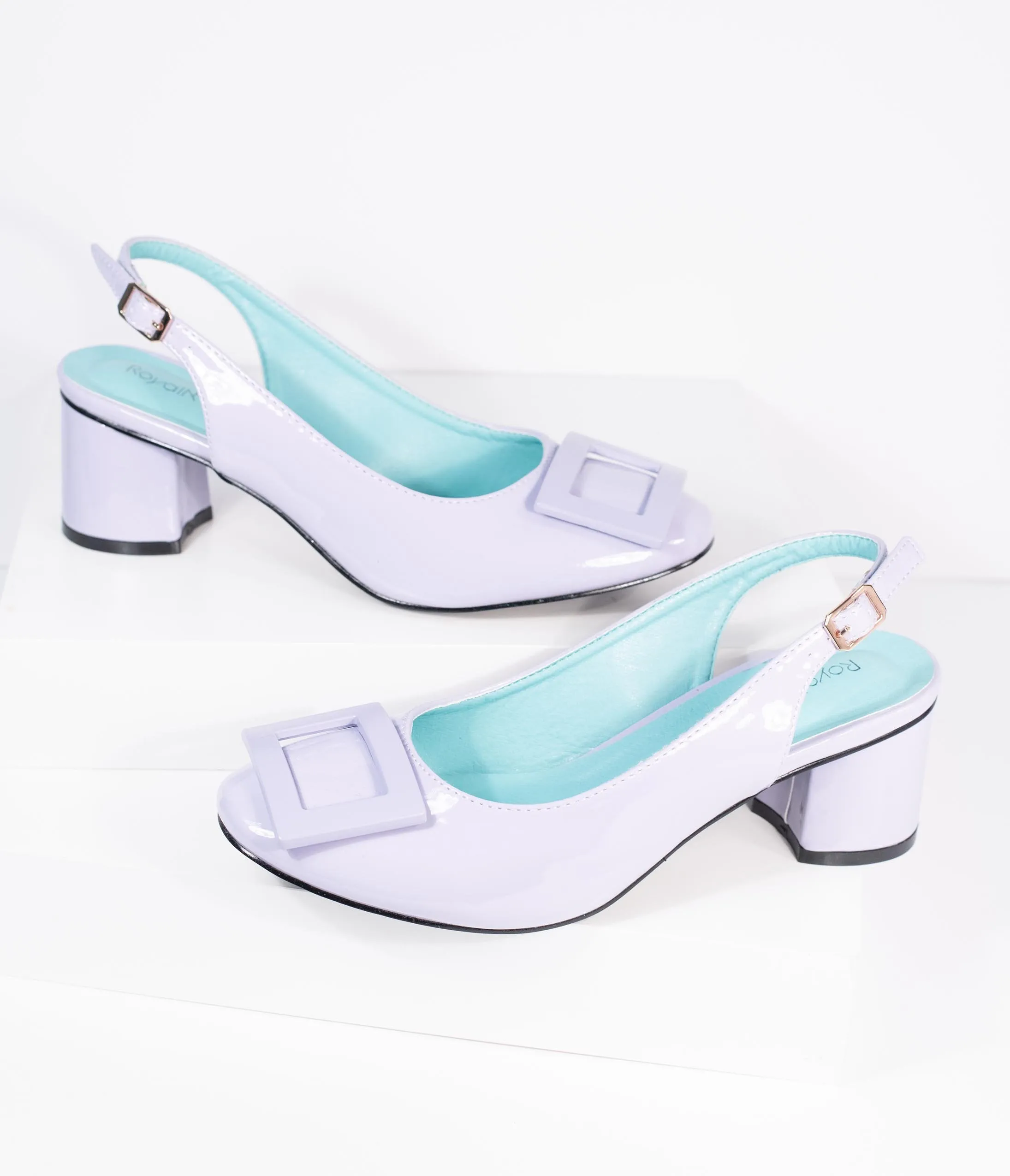 Lilac Patent Leatherette Arcadia Slingback Heels