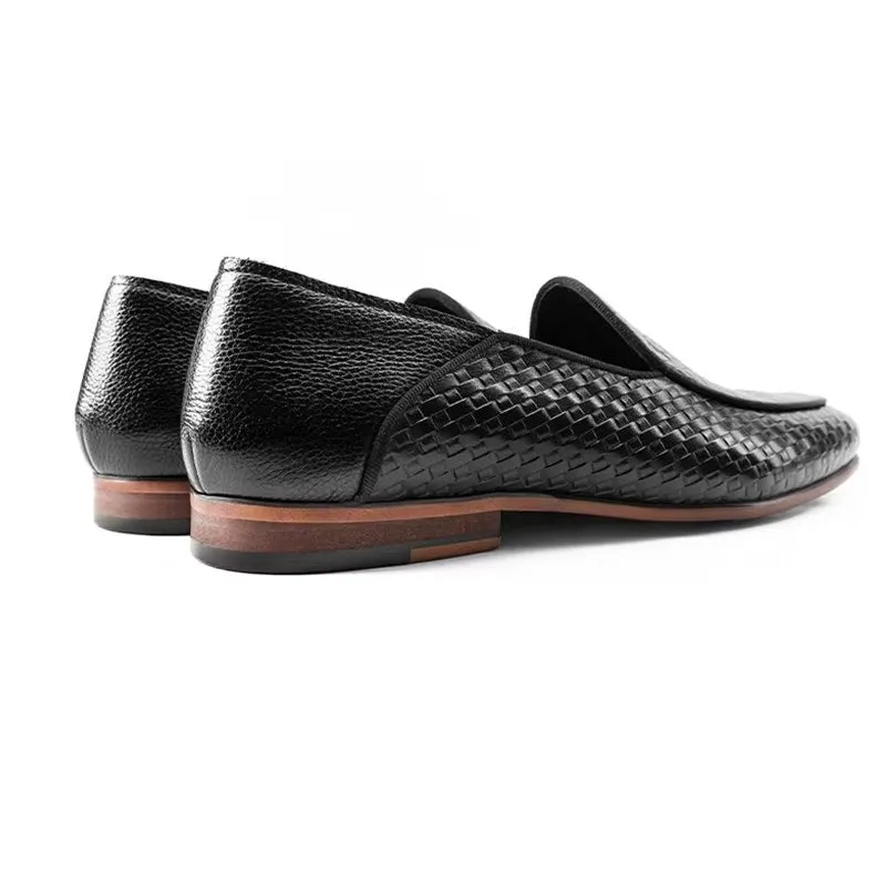 Luxury Cow Leather Exotic Texture Slip-on Loafers