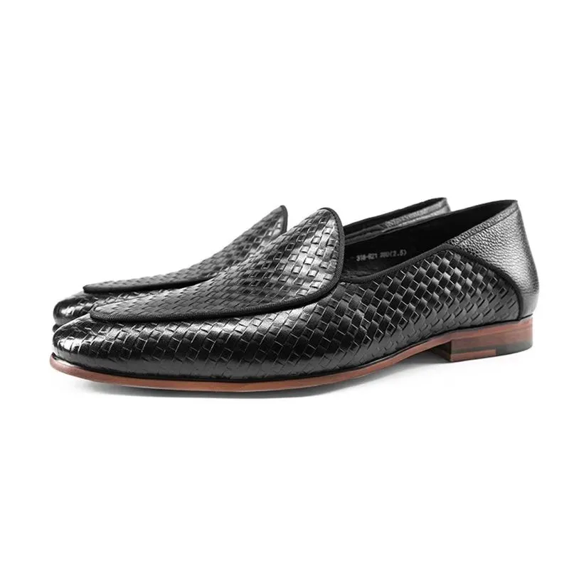 Luxury Cow Leather Exotic Texture Slip-on Loafers