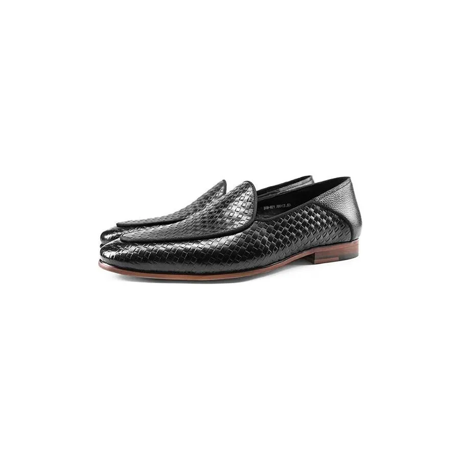 Luxury Cow Leather Exotic Texture Slip-on Loafers