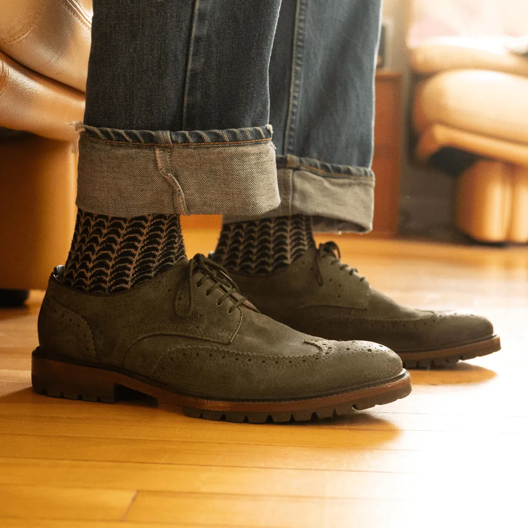 MEN'S MILWAUKEE BOOT CO. ASTOR LUG SOLE WINGTIP | DARK BROWN