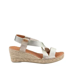 Metallic Cotton Blen Wedge Espadrille for Women - Tura-RC