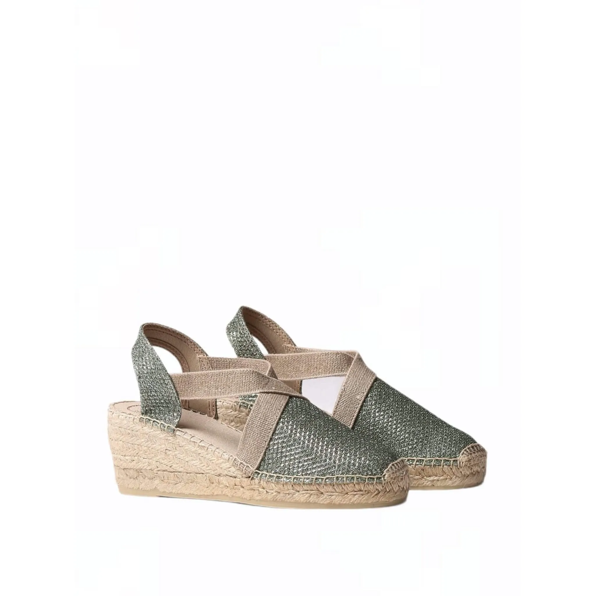 Metallic Cotton Blend Wedge Espadrille for Women - Triton