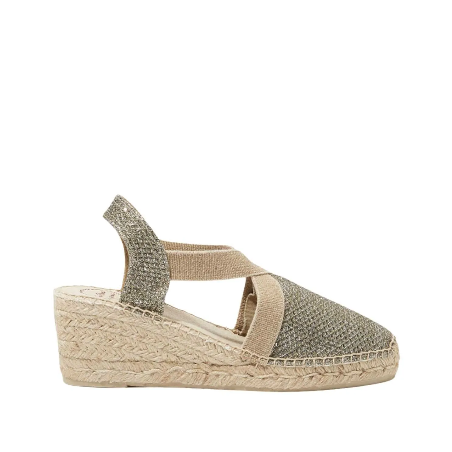 Metallic Cotton Blend Wedge Espadrille for Women - Triton