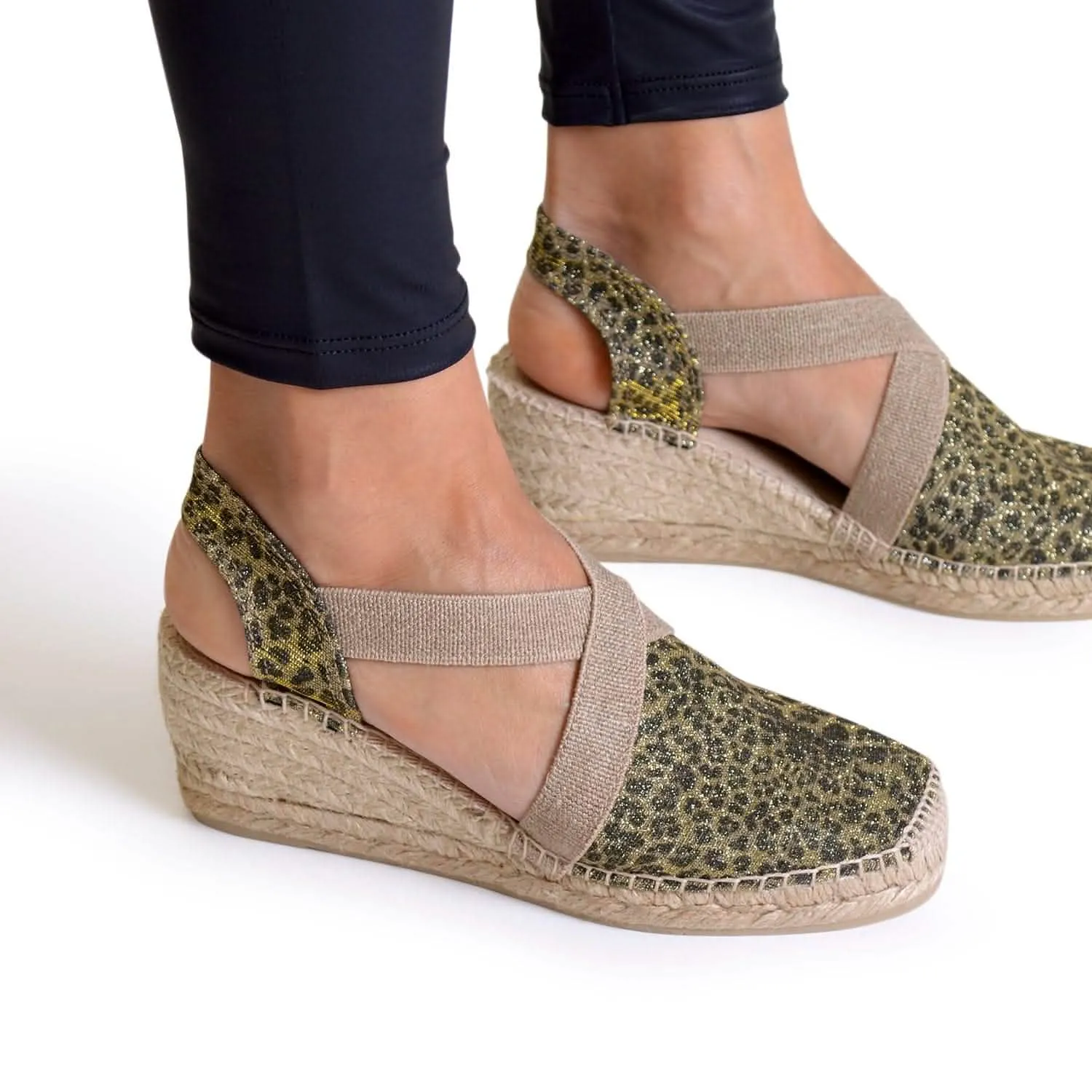 Metallic Cotton Blend Wedge Espadrille for Women - Triton