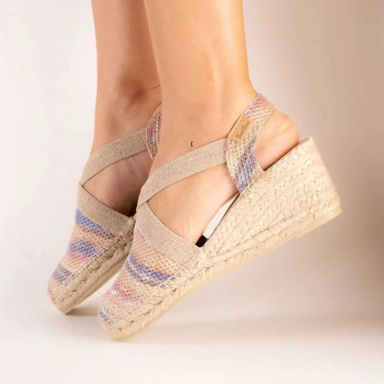 Metallic Cotton Blend Wedge Espadrille for Women - Triton