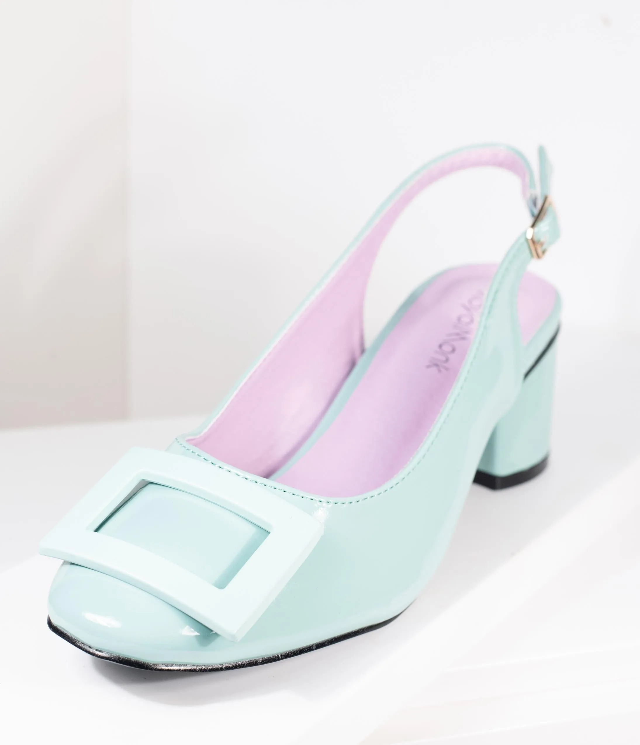 Mint Patent Leatherette Arcadia Slingback Heels