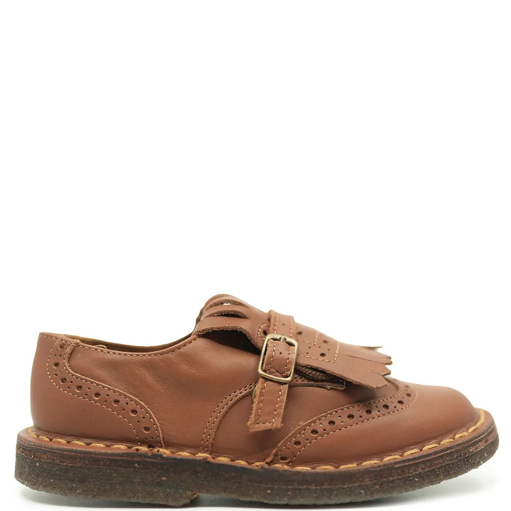 Pepe Cognac Fringe Wingtip Shoe