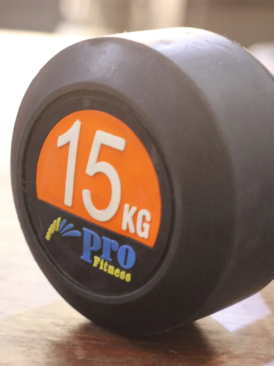 Round Rubber Dumbbells Pair - 3KG / 40KG