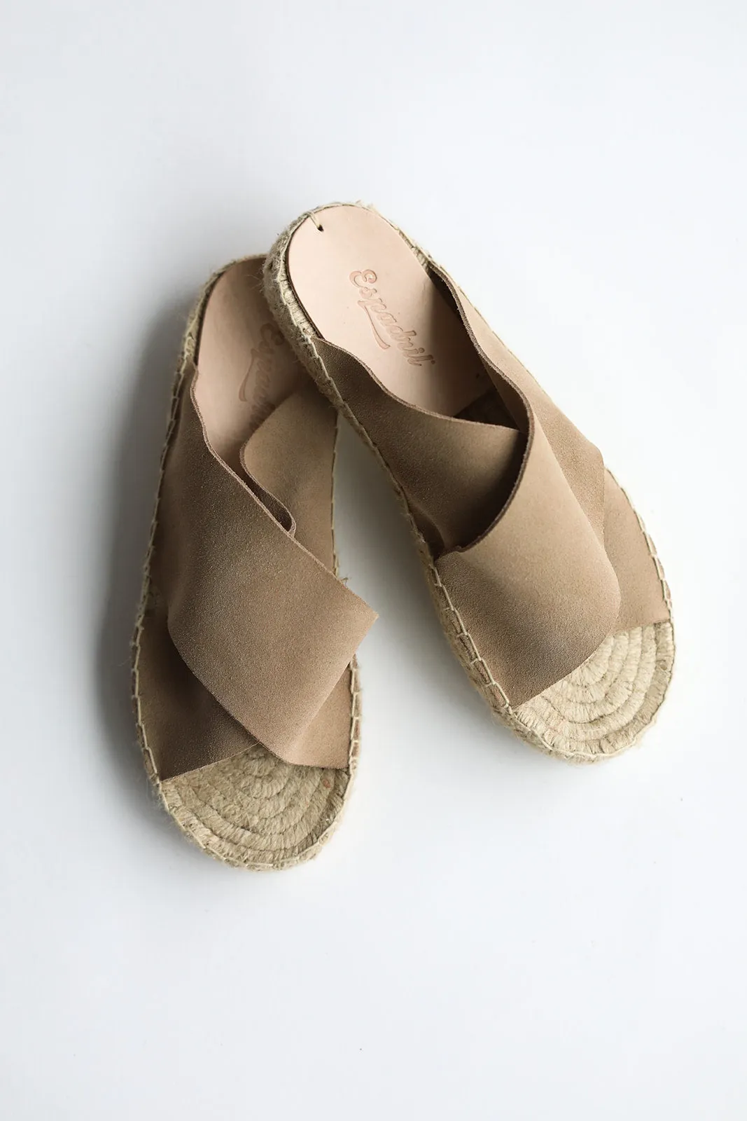 Sand Suede Cross Slider