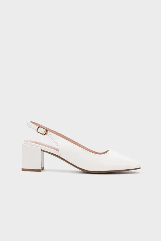 SQUARE TOE CHUNKY SLINGBACK HEEL