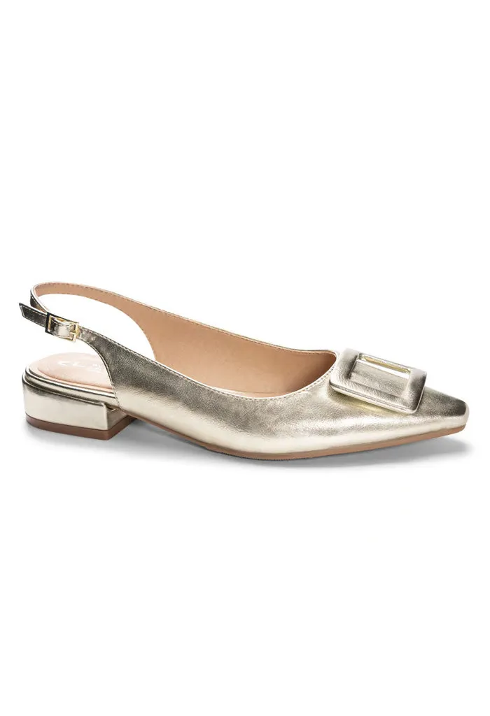 Sweetie Metal Slingback-Gold