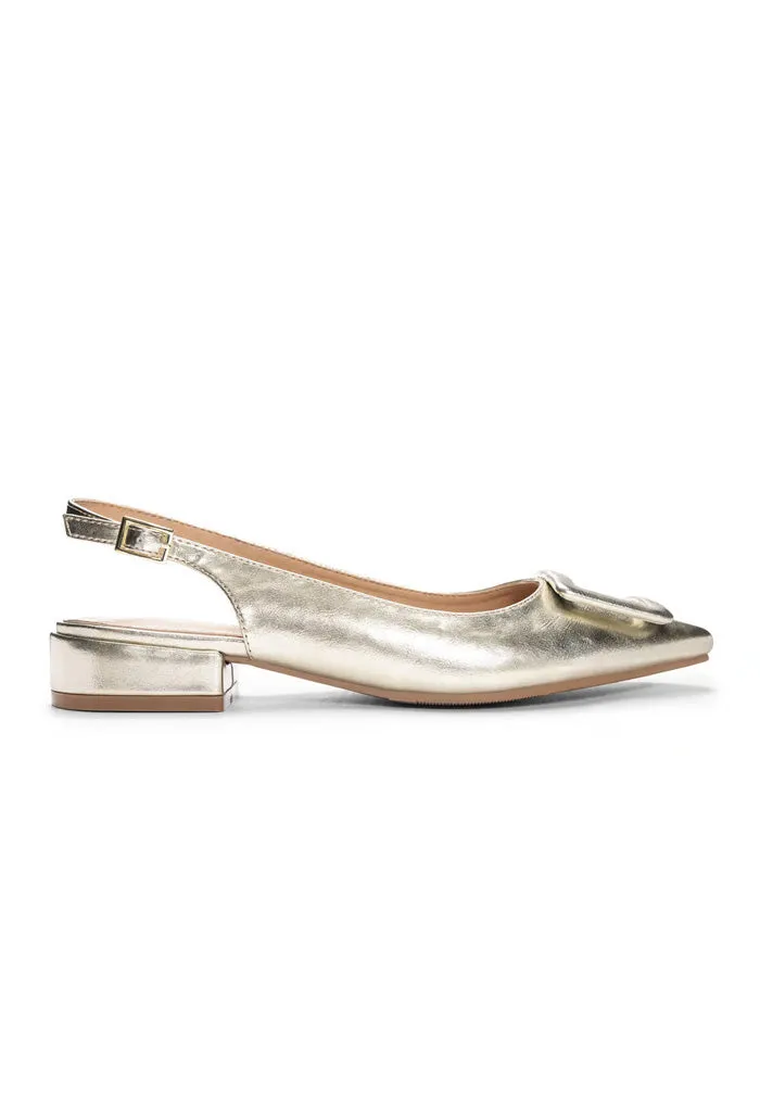 Sweetie Metal Slingback-Gold