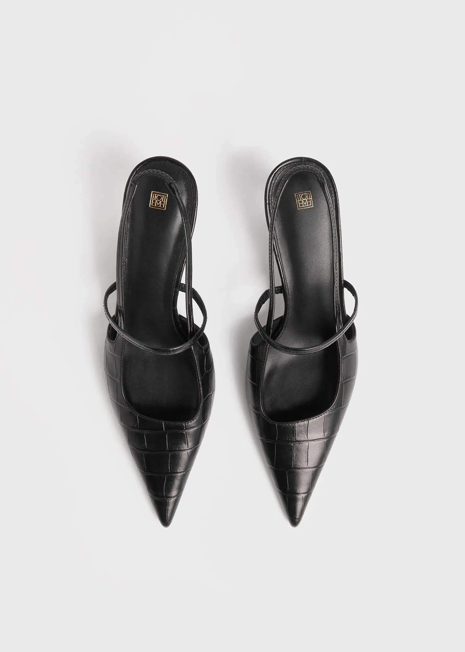 The Sharp Slingback black croco