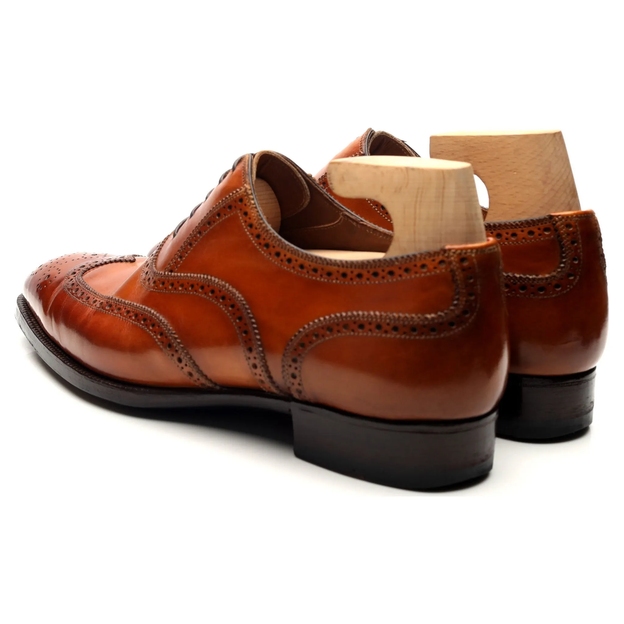 'Titanus' Tan Brown Leather Oxford Brogues UK 7.5 E