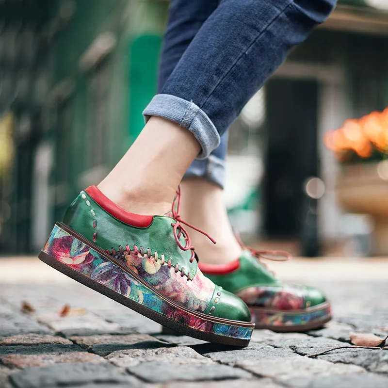 Vibrant Chic Lace-up Flat Brogues