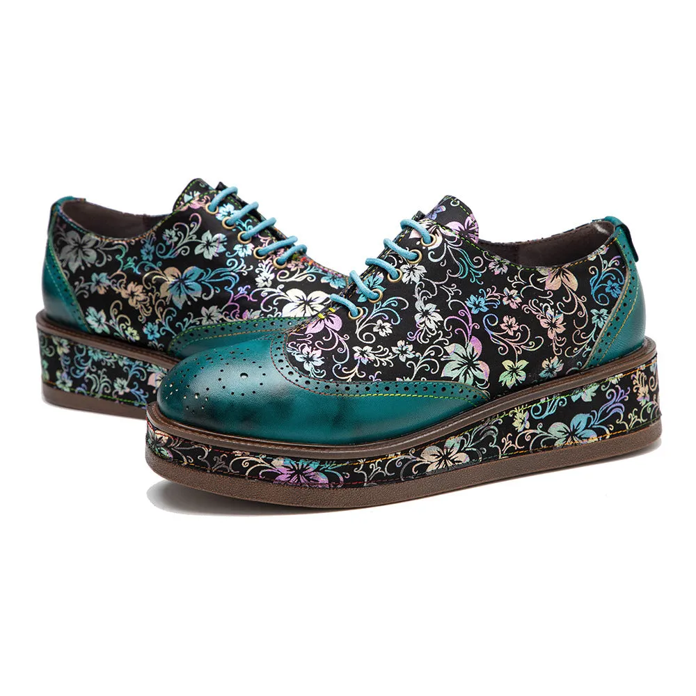 Vibrant Chic Lace-up Flat Brogues