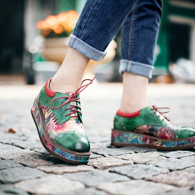 Vibrant Chic Lace-up Flat Brogues