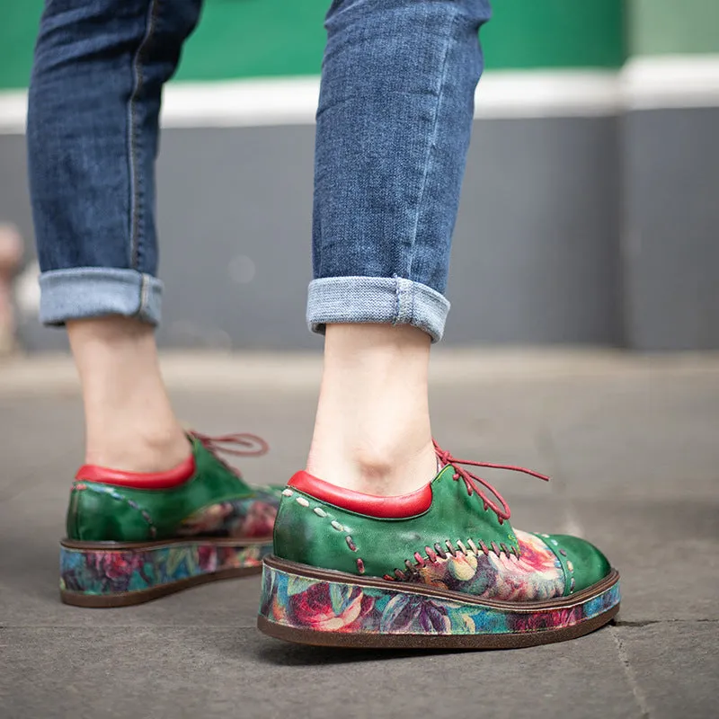 Vibrant Chic Lace-up Flat Brogues