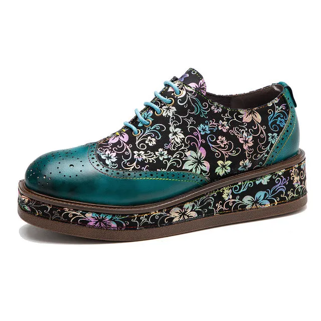 Vibrant Chic Lace-up Flat Brogues