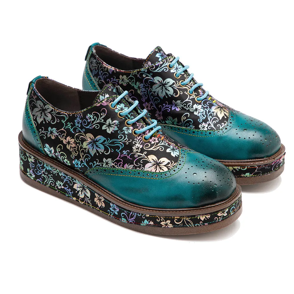 Vibrant Chic Lace-up Flat Brogues